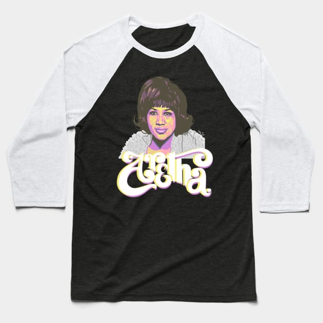 Aretha Franklin Baseball T-Shirt by tshirtnationalism